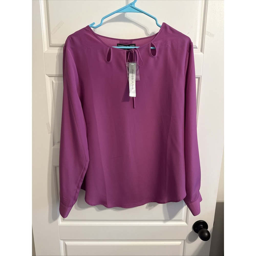 Preston & York‎ NWT Ladies Size Small Long Sleeve Purple Blouse